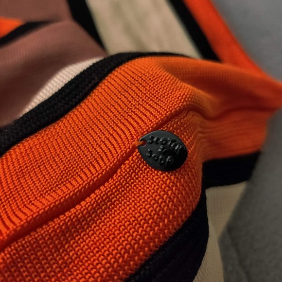 Scotch & Soda Orange Knit Striped Top Sz Small - Picture 11 of 16